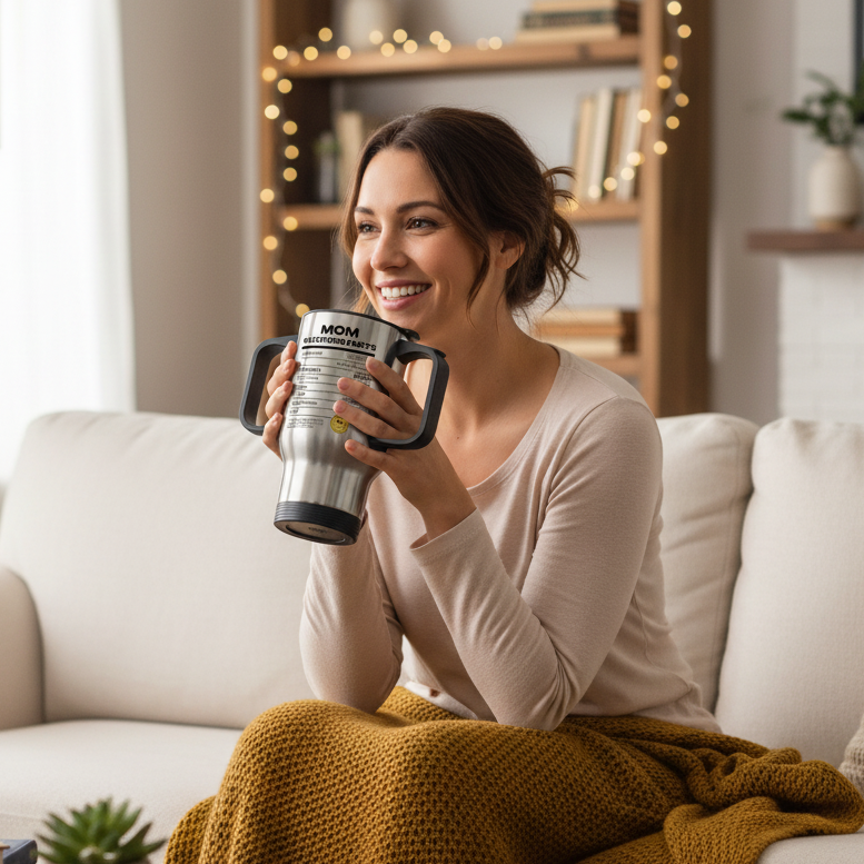 Mom Nutritional Facts - Premium Travel Mug