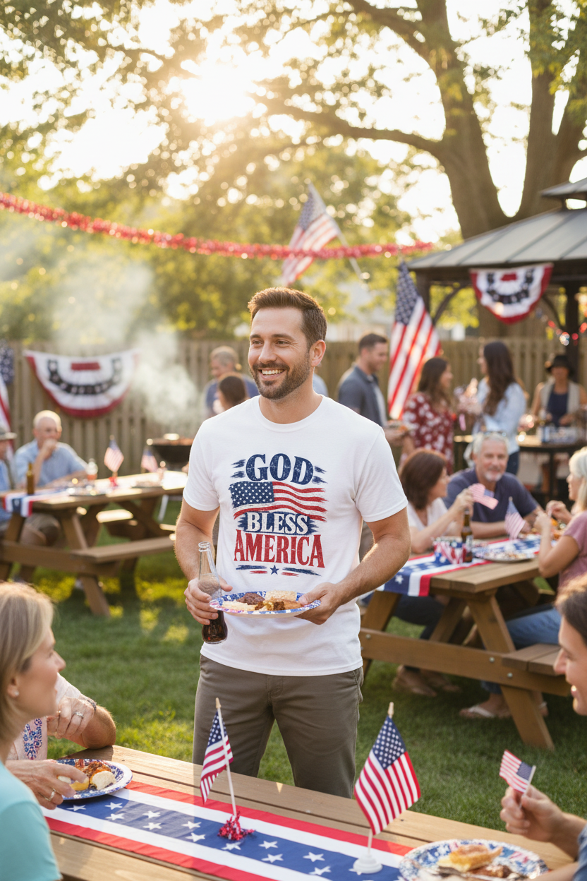 God Bless America - Premium Graphic T Shirt